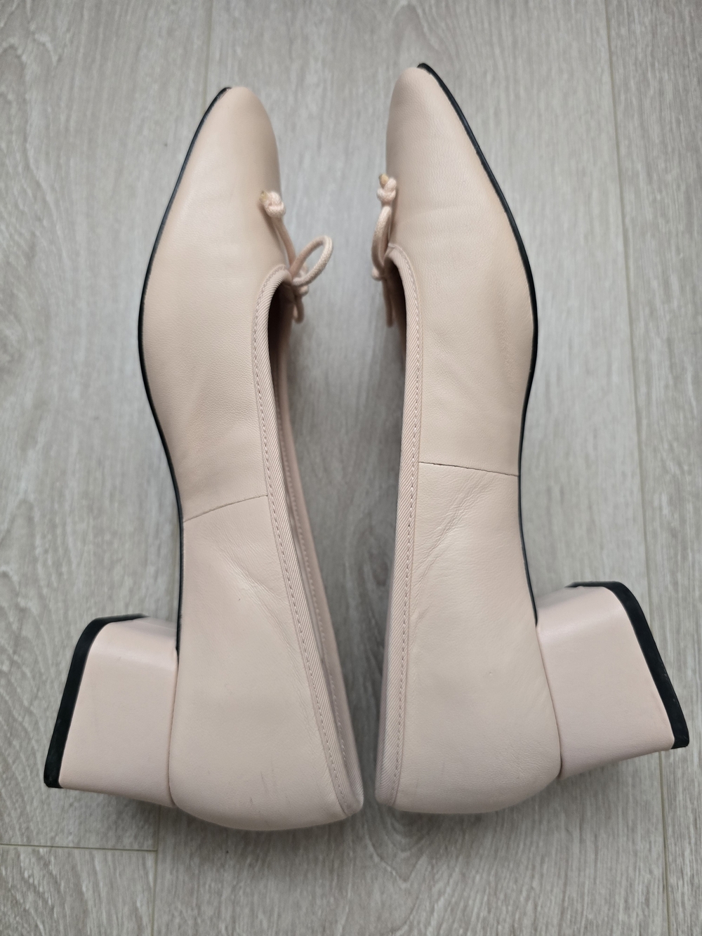 Zara Blush Pink Low Block Heel Ballet Pumps - Picture 4 of 9